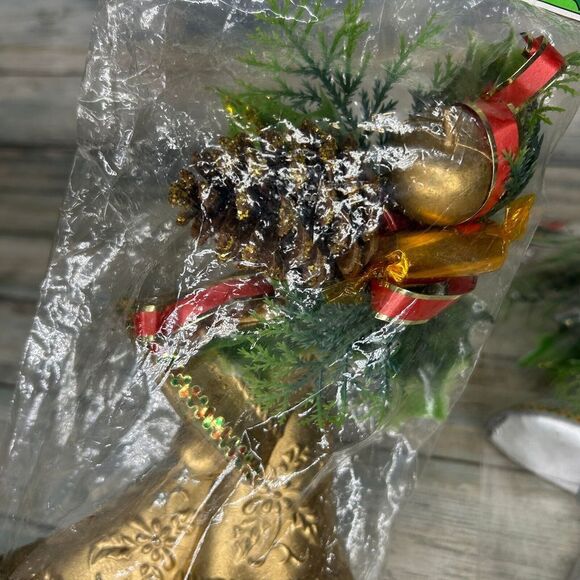 Vintage‎ Christmas Decorations Bells Ornament Country Silk MISCO Silver Gold - Picture 3 of 9